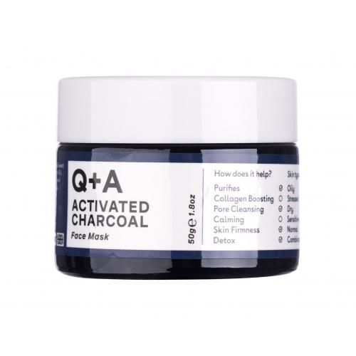 Q+A Activated Charcoal 50 g detoxikační maska s aktivním uhlím pro mastnou a smíšenou pleť pro ženy