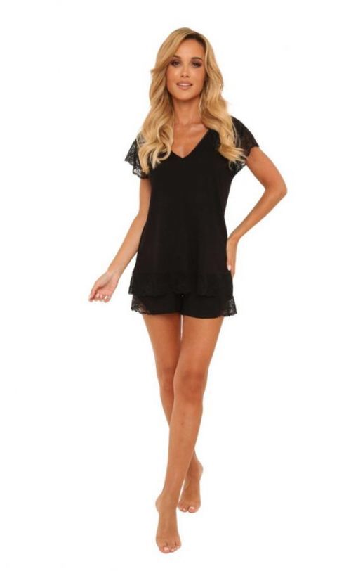 Dámské pyžamo De Lafense 625 Dagmara kr/r S-2XL - XL - chabrowy