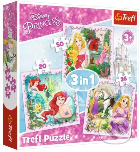 3v1 Rapunzel, Aurora a Ariel Disney Princess - Trefl