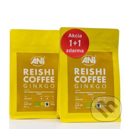 ANi Reishi Bio Coffee Ginkgo 100g mletá 1 + 1 zadarmo - Ani