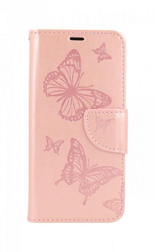 Pouzdro TopQ iPhone 12 mini knížkové Butterfly růžové světlé 62557