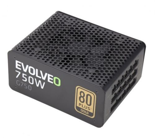 EVOLVEO G750 zdroj 750W, 80+ GOLD, 90% účinnost, aPFC, 140mm ventilátor, retail; E-G750R