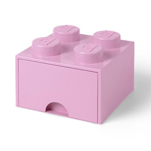 Světle růžový úložný box čtverec LEGO®