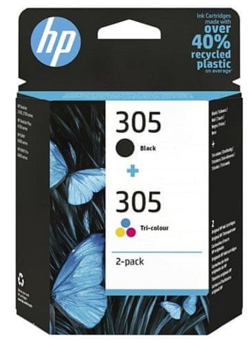 HP 305 2-Pack, černá + barevná (6ZD17AE)