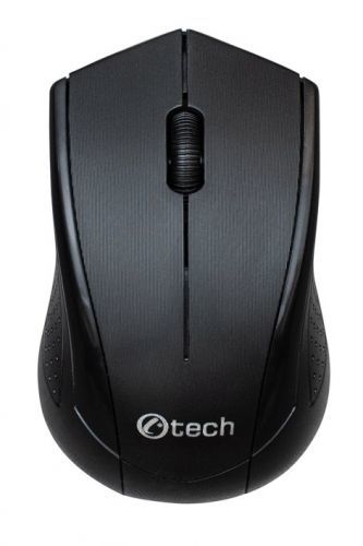 Myš C-TECH WLM-07, černá, bezdrátová, 1200DPI, 3 tlačítka, USB nano receiver; WLM-07