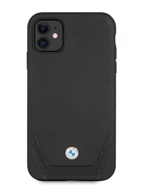 Ochranný kryt BMW Signature Leather Lower BMHCN61RSWPK Stripe pro Apple iPhone 11, černá