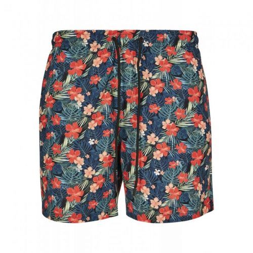 Plavky Urban Classics Pattern Tropical - červené-modré, XL
