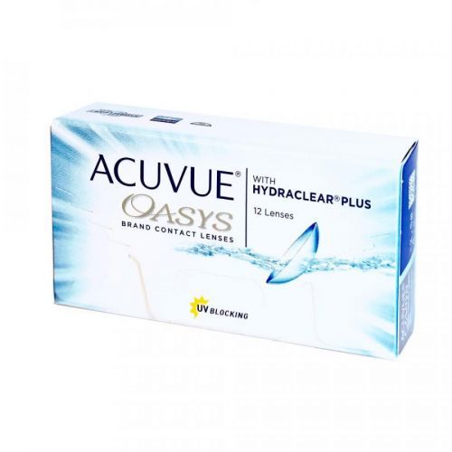 Johnson Acuvue Oasys dvoutýdenní kontaktní čočky 12 kusů, Počet dioptrií: -1,25, Průměr: 14,0, Zakřivení: 8,4, Počet kusů v balení: 12 ks