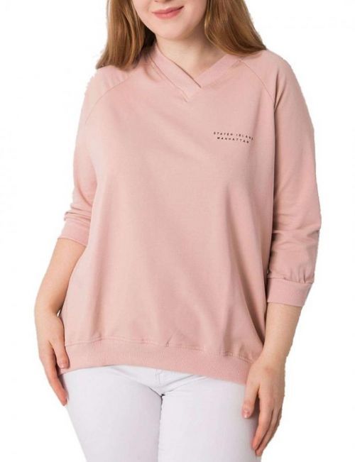 Růžová mikina bez kapuce