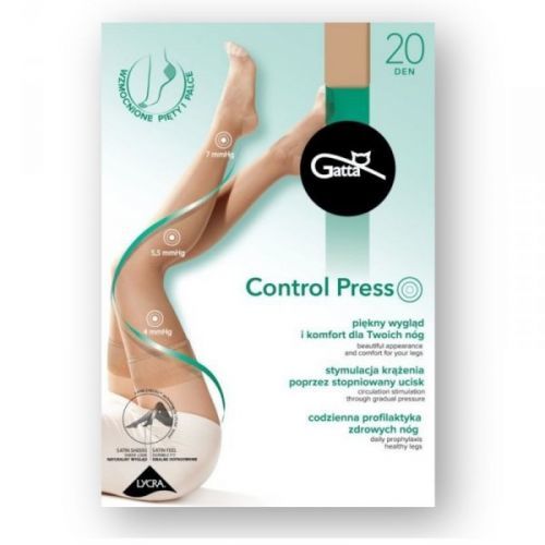 Gatta Control Press černé Punčochy 3/4 Nero