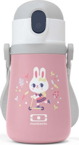 Růžová dětská termoska Monbento Stram Bunny, 360 ml