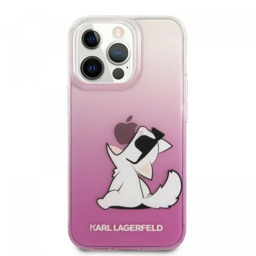 Zadní kryt Karl Lagerfeld PC/TPU Choupette Eat KLHCP13LCFNRCPI pro Apple iPhone 13 Pro, růžová