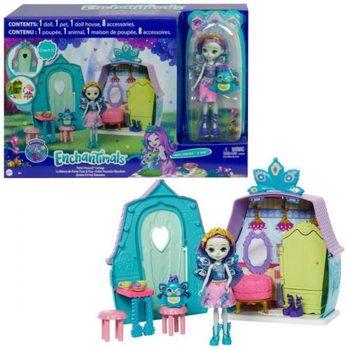 Mattel Enchantimals Domácí mazlíčci Patter Peacock a Flap