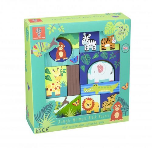 Orange Tree Toys Puzzle zvířata džungle / Jungle Animals Block Puzzle