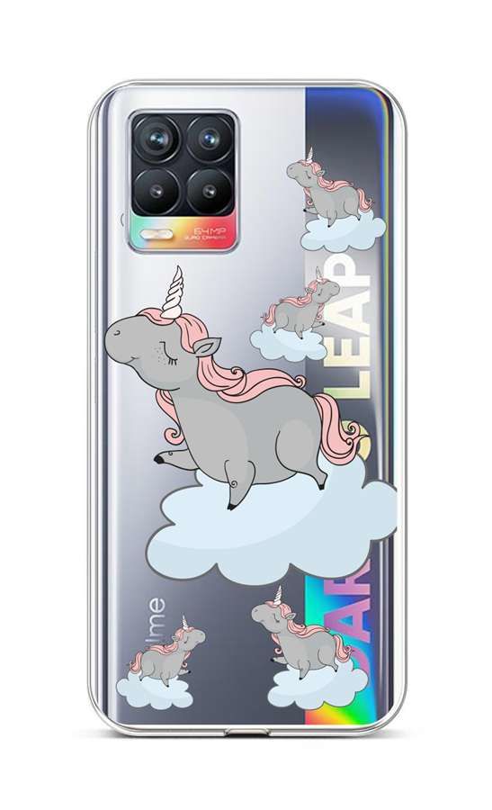 Kryt TopQ Realme 8 silikon Grey Unicorns 61493