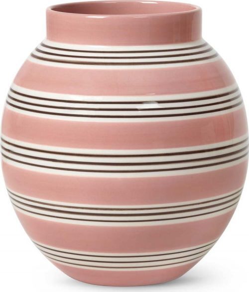Růžovo-bílá porcelánová váza Kähler Design Nuovo, výška 20,5 cm