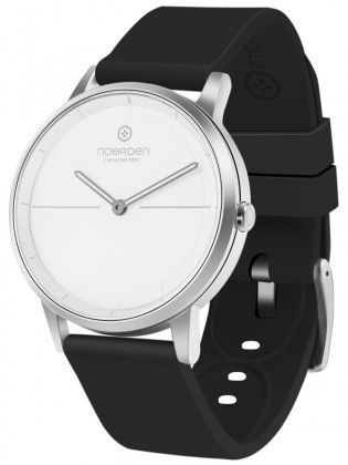 Chytré hybridní hodinky noerden mate 2, bílo/černá