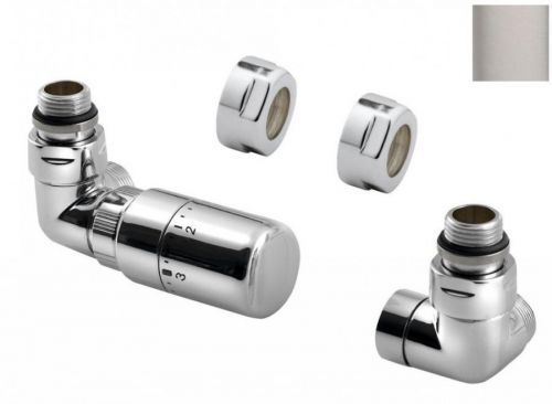 SAPHO CORNER připojovací sada ventilů termostatická triaxiální, levé provedení, broušený nerez CP1511LS