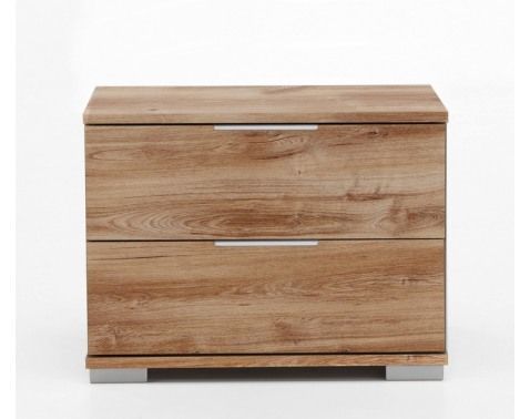 Noční stolek Easy Plus, 2 zásuvky, dub prkenný
