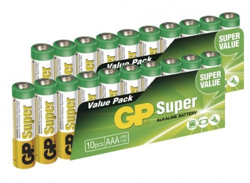 Alkalická baterie GP Super AAA (LR03), 20ks B1310GB