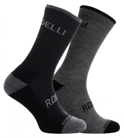 Funkční zimní ponožky Rogelli MERINO - 2 páry, černé a šedé 36-39