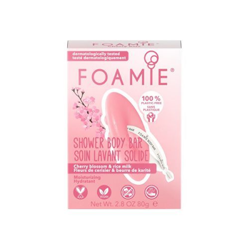 Foamie Hydratační sprchové mýdlo Cherry Kiss With Cherry Blossom and Rice Milk (Shower Body Bar) 80 g