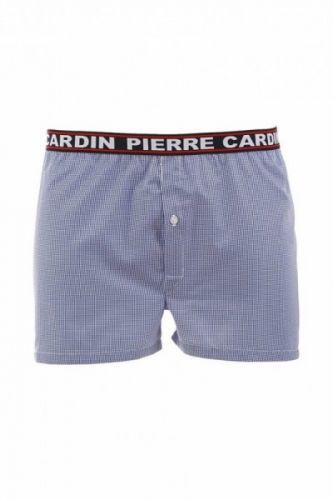 Pierre Cardin K3 károvaný tmavě modrý Pánské šortký M tmavě modrá/vzor