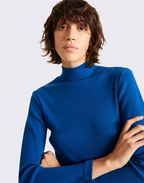 Thinking MU Blue Rib Aine L/S Top KLEIN BLUE XS