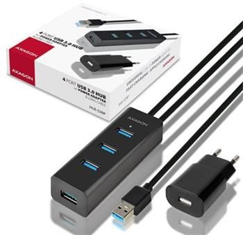 AXAGON HUE-S2BP 4x USB3.0 CHARGING hub 1.2m cable vč. AC adapteru