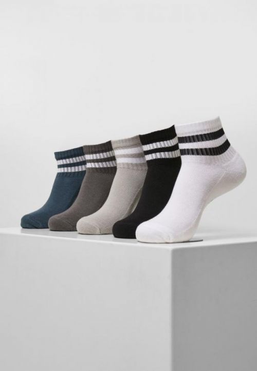 Sporty Half Cuff Logo Socks 5-Pack - black 43-46
