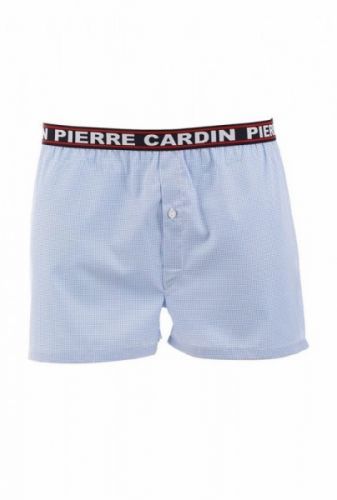 Pierre Cardin K2 károvaný blankytný Pánské šortký XL blankytno-bílá