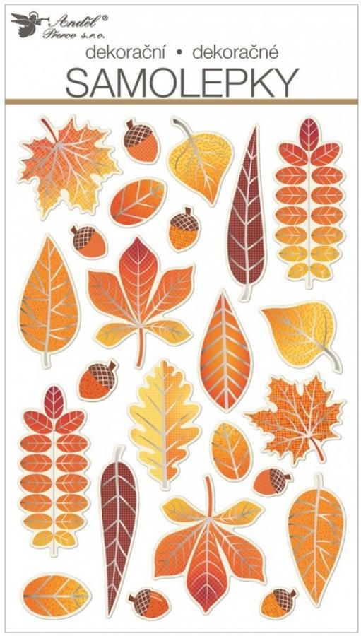 Anděl Samolepky plastické 14 x 25 cm, listy 15102