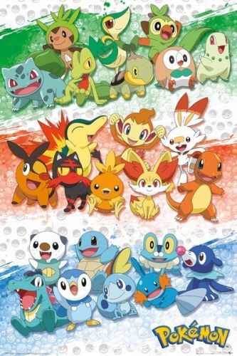 GB EYE Plakát, Obraz - Pokemon - First Partners, (61 x 91.5 cm)