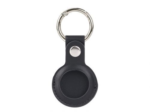 Kožené pouzdro RhinoTech PU Case Keychain pro Apple AirTag, černá