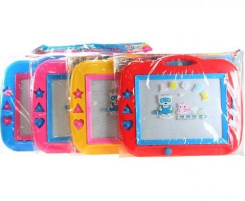 Tabulka dětská magnetická set s razítky a kouzelným perem 4 barvy plast