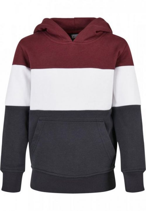 Boys 3-Tone Hoody - fire red/white/navy 110/116