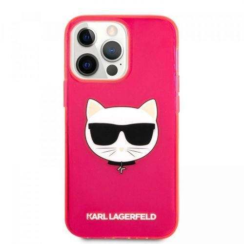 Silikonové pouzdro Karl Lagerfeld TPU Choupette Head KLHCP13XCHTRP pro Apple iPhone 13 Pro Max, růžová