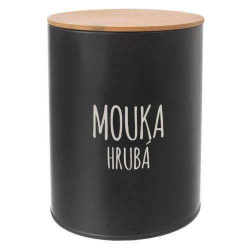 Kulatá plechová dóza HRUBÁ MOUKA Black