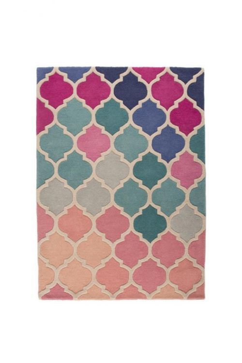 Vlněný koberec Rosella 80x150 cm, růžovo-modrý