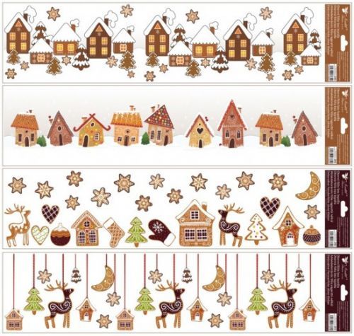 Anděl Okenní fólie pruhy, perníčky 64 x 15 cm 253