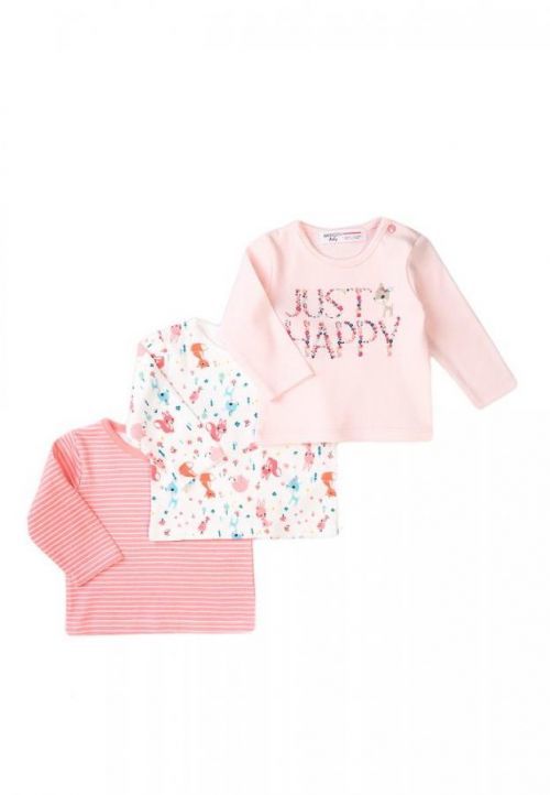 Tričko kojenecké 3pack, Minoti, Robbin 11, růžová - 56/62