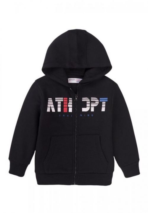 Mikina chlapecká s kapucí, Minoti, 7BZTHRU 5, černá - 104/110