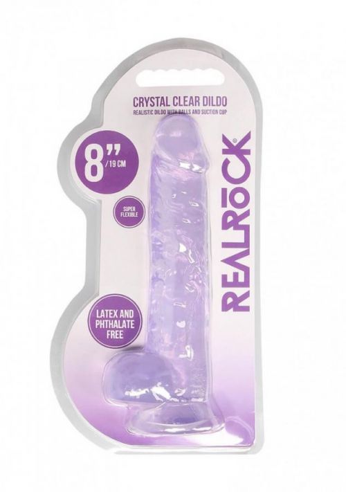 8 Realistic Dildo With Balls - Purple"