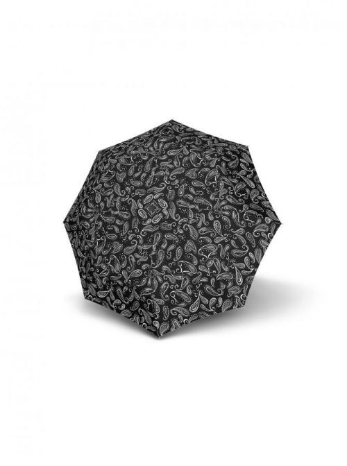 Doppler Mini Fiber Black & White dámský skládací deštník - Černá a bílá