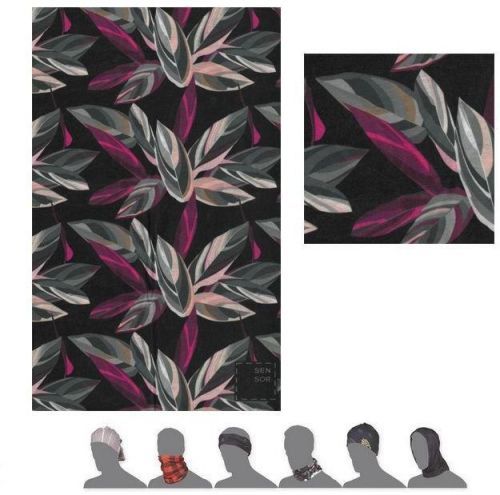 Sensor Tube Leaves šátek multifunkční černá/multi