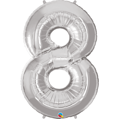Balónek foliový Číslo 8 stříbrný ALBI