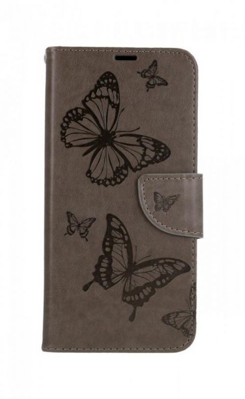 Pouzdro TopQ Samsung A22 knížkové Butterfly šedé 63571