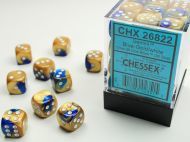 Chessex Dice Set Gemini Blue-Gold/White 12mm d6 (36x)