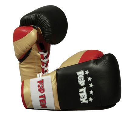 Boxerské rukavice Top Ten Profi - černá/zlatá 10