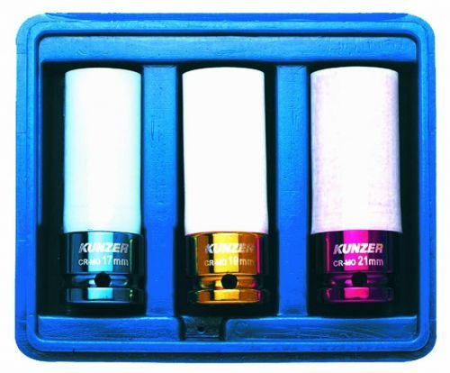 Sada hlavic na (ALU) hliníkové disky s ochrannou krytkou 17/19/21 mm - Kunzer